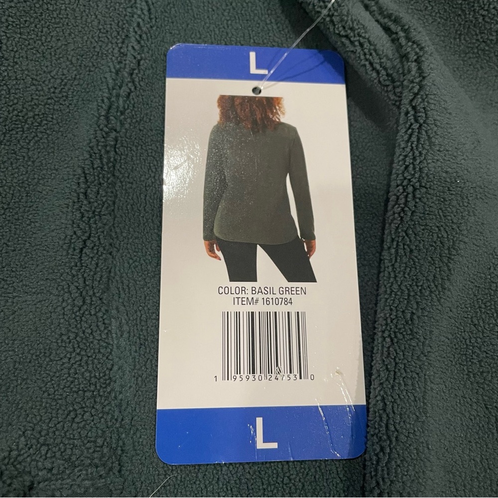 32 Degrees Heat Women’s Quarter Snap Fleece Pullover Basil Green Large NWT - Picture 10 of 12